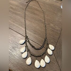 Premier Designs White Teardrop Necklace